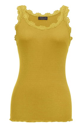 ロサムンド/ROSEMUNDEのレース付きタンクトップ　シルクコットン(110100/110101)