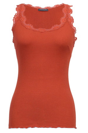 ロサムンド/ROSEMUNDEのレース付きタンクトップ　シルクコットン(110100/110101)