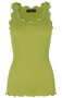 レース付きタンクトップ　シルクコットン ロサムンド/ROSEMUNDE アボカドグリーン