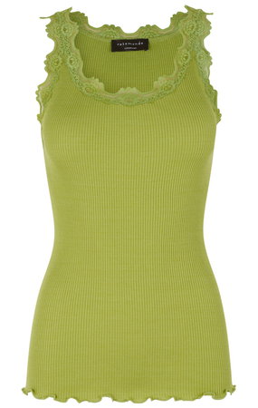 ロサムンド/ROSEMUNDEのレース付きタンクトップ　シルクコットン(110100/110101)