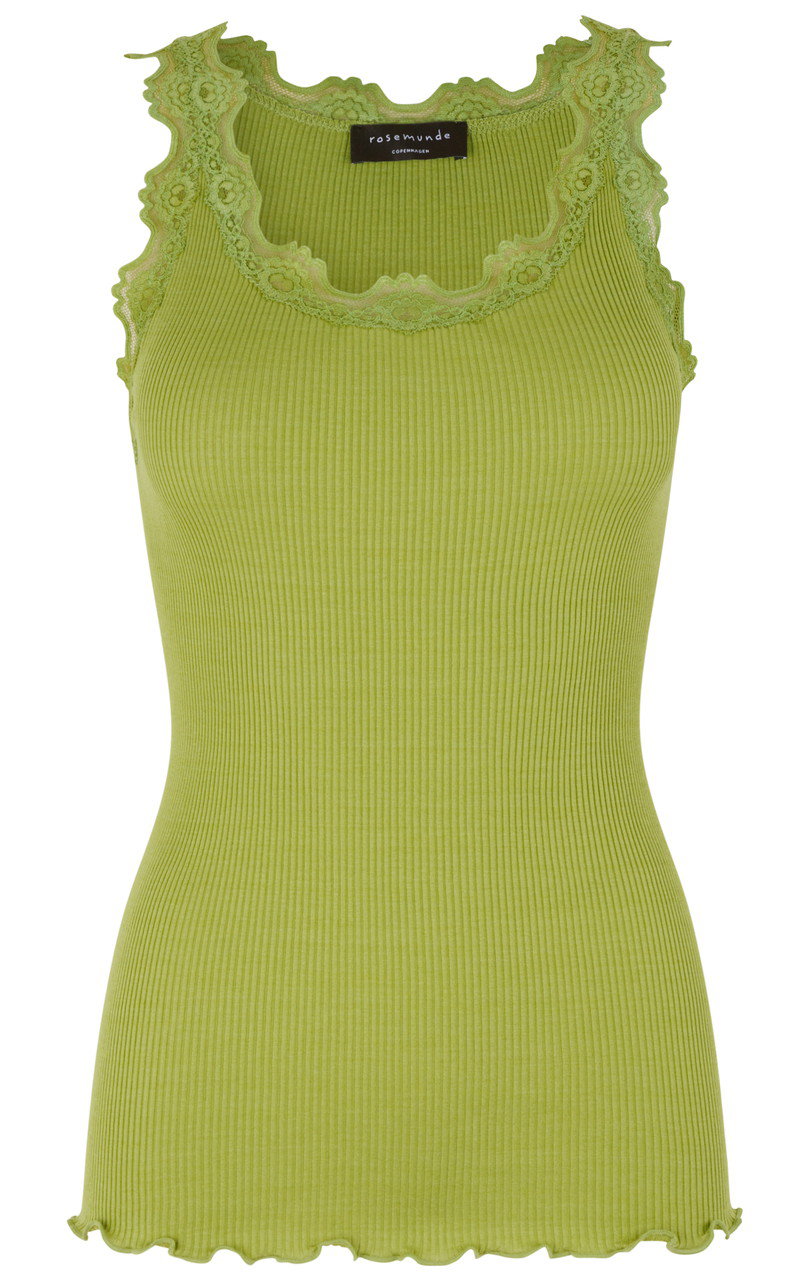 ROSEMUNDE レース付きタンクトップ シルクコットン (アボカドグリーン, M) ロサムンド ELLE SHOP ROSEMUNDE レース付きタンクトップ シルクコットン (アボカドグリーン, M) ロサムンド ELLE SHOP