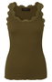 レース付きタンクトップ　シルクコットン ロサムンド/ROSEMUNDE リザードグリーン