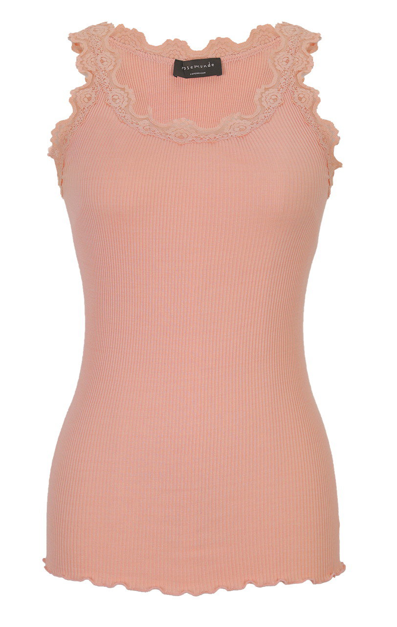 ROSEMUNDE レース付きタンクトップ シルクコットン (ピーチーローズ, M) ロサムンド ELLE SHOP ROSEMUNDE レース付きタンクトップ シルクコットン (ピーチーローズ, M) ロサムンド ELLE SHOP