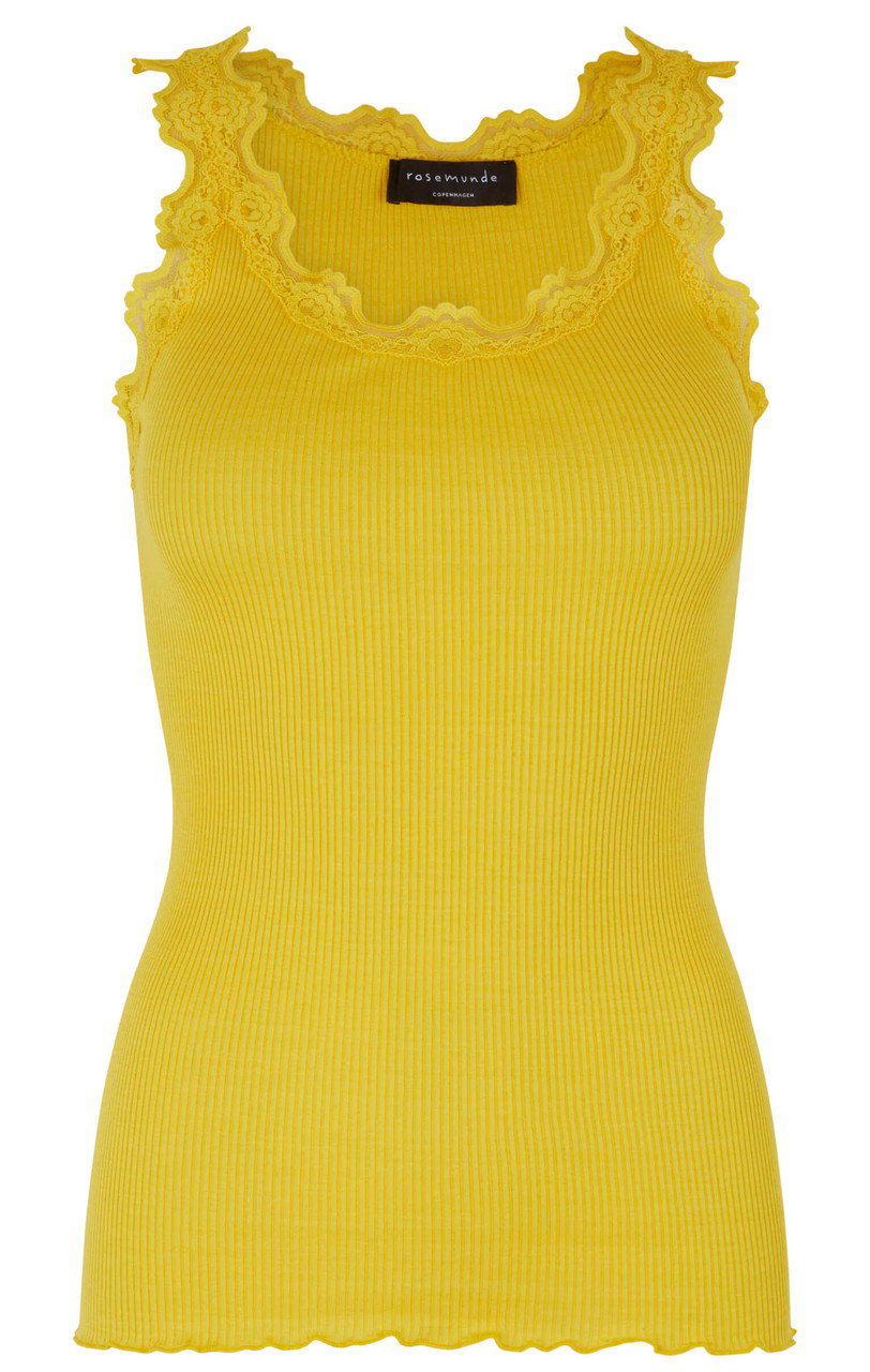 ROSEMUNDE レース付きタンクトップ シルクコットン (サンシャインイエロー, M) ロサムンド ELLE SHOP ROSEMUNDE レース付きタンクトップ シルクコットン (サンシャインイエロー, M) ロサムンド ELLE SHOP