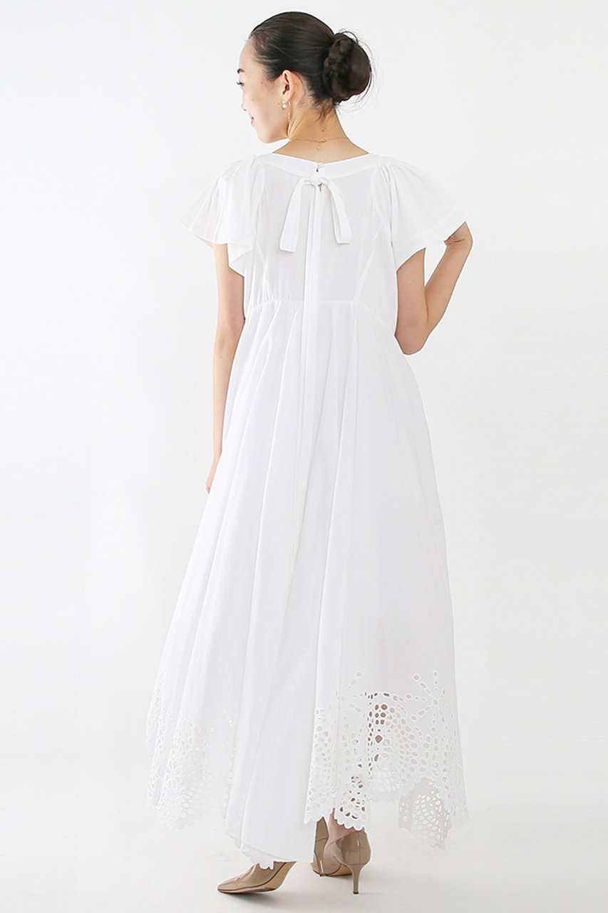 AAYUSHI今期完売ラッフルスリーブカットワークワンピース SFN0201〕ラッフルスリーブカットワークワンピース | AAYUSHI