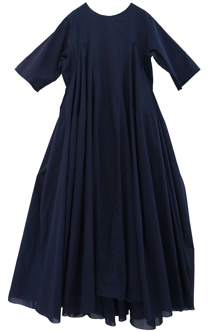 AAYUSHI ラッフルロングワンピース (ネイビー, F) アユーシ ELLE SHOP