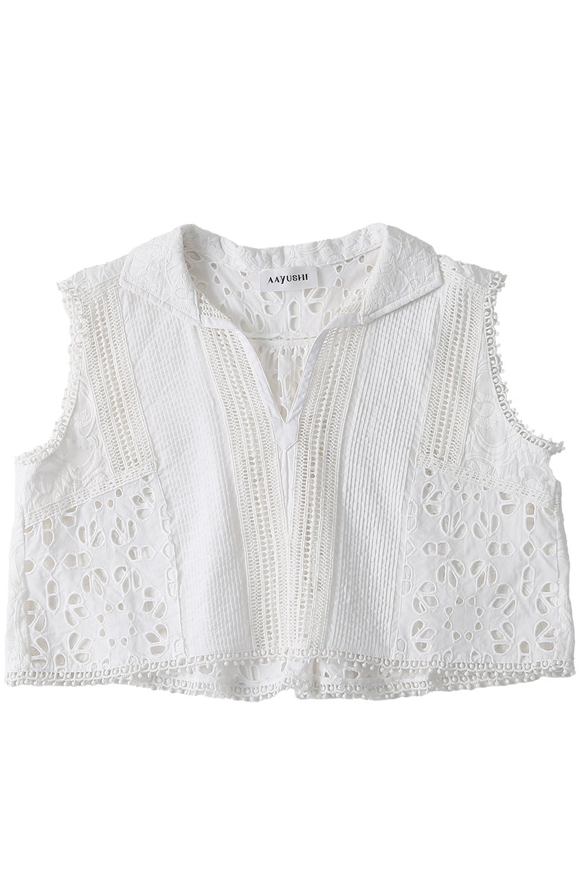 アユーシ/AAYUSHIのイスラミックノースリーブブラウス(ホワイト/SGN0780)