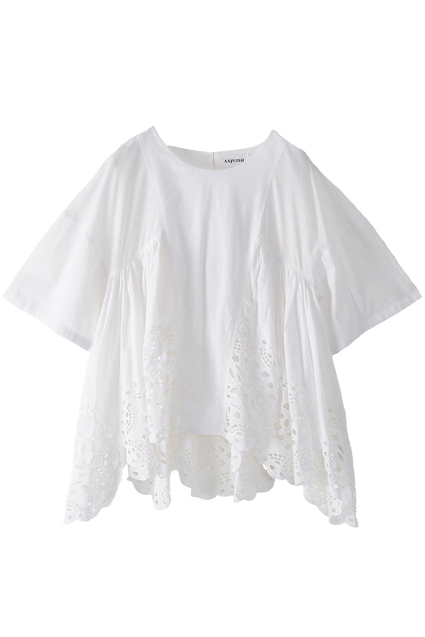 アユーシ/AAYUSHIのイスラミックカットワークブラウス(ホワイト/SGN0706)