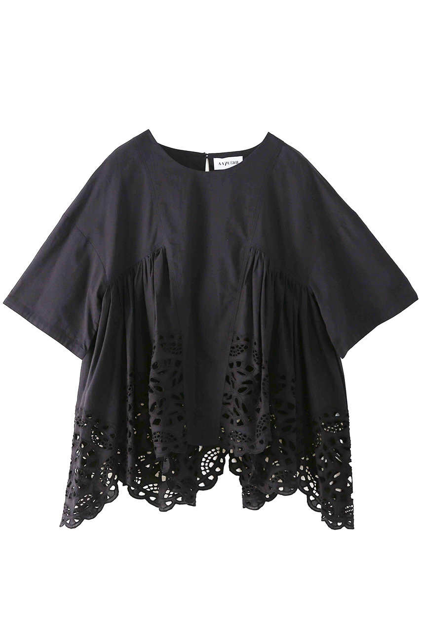 アユーシ/AAYUSHIのイスラミックカットワークブラウス(ブラック/SGN0706)