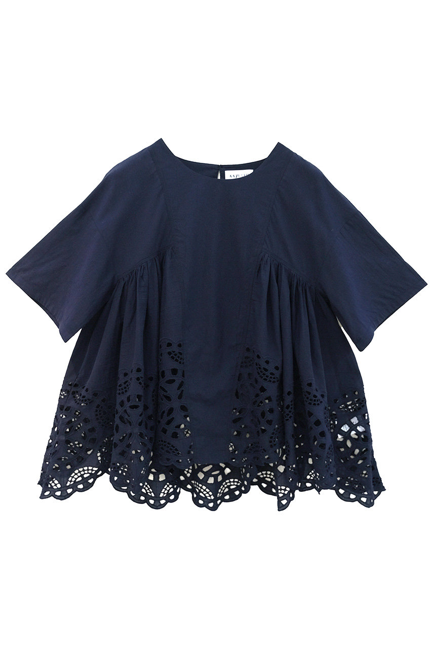 アユーシ/AAYUSHIのイスラミックカットワークブラウス(ネイビー/SGN0706)