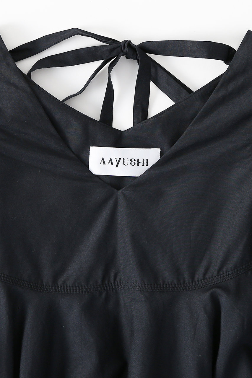 ◇ダブルラッフルブラウス◇ AAYUSHI(アユーシ)｜ダブルラッフルブラウス/ブラック の通販