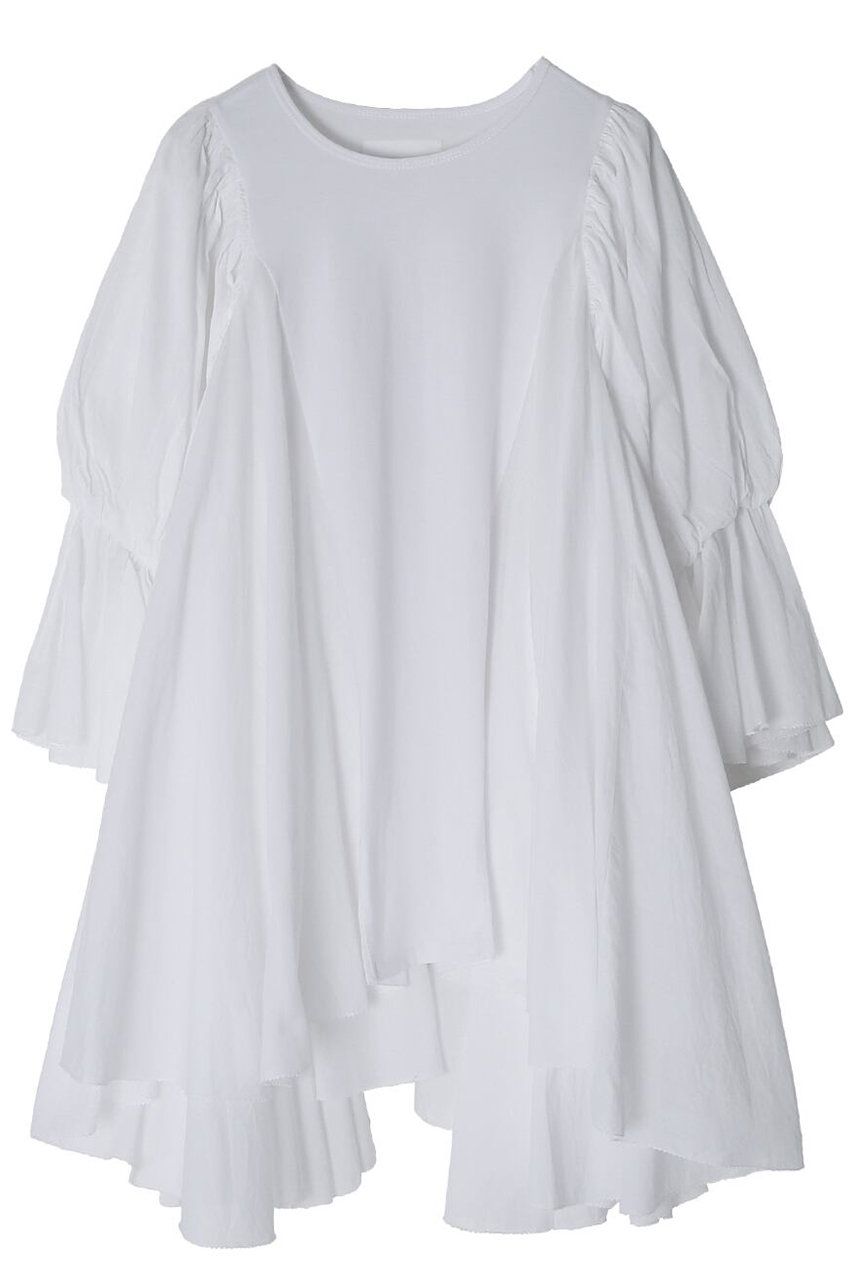 アユーシ/AAYUSHIのフリルヘムパフスリーブトップス(ホワイト/SEN0836)