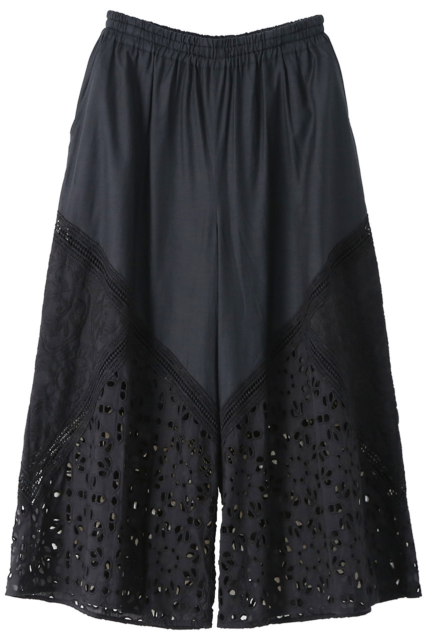 アユーシ/AAYUSHIのレースパッチワークパンツ(ブラック/SGN0617)