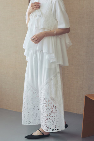 アユーシ/AAYUSHIのレースパッチワークパンツ(110600/110602)