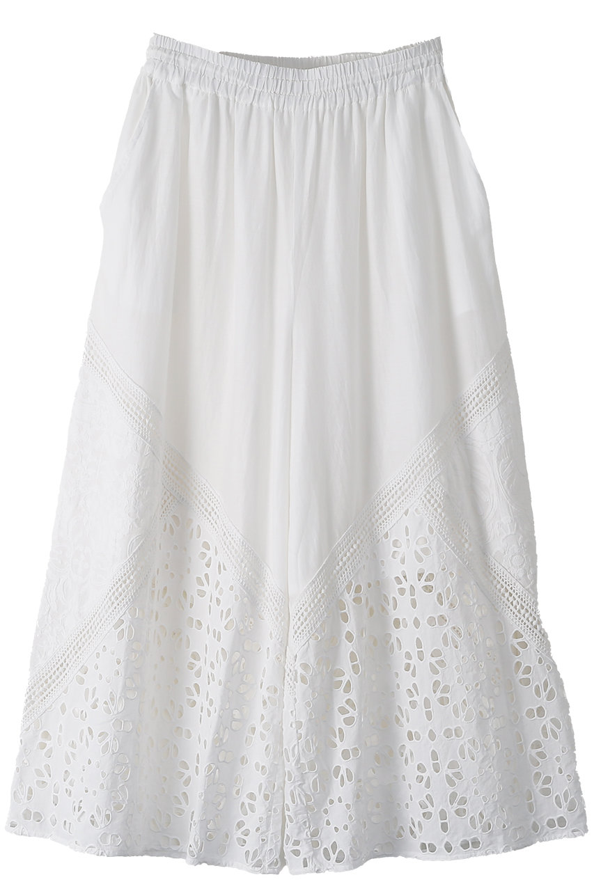 アユーシ/AAYUSHIのレースパッチワークパンツ(ホワイト/SGN0617)