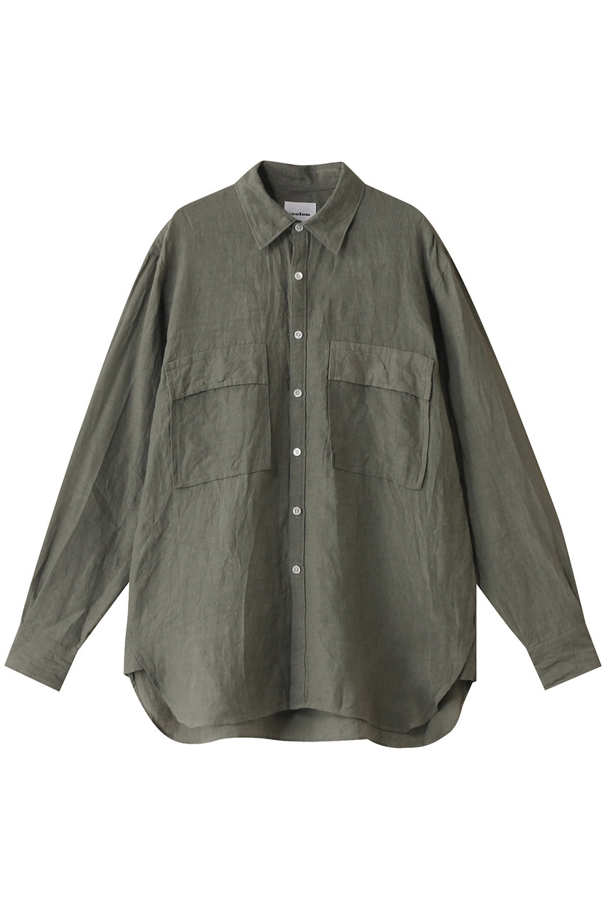 コロン/：colonの【MEN】1/60 Linen Cloth シャツ(Khaki/CSH-4-25S2)