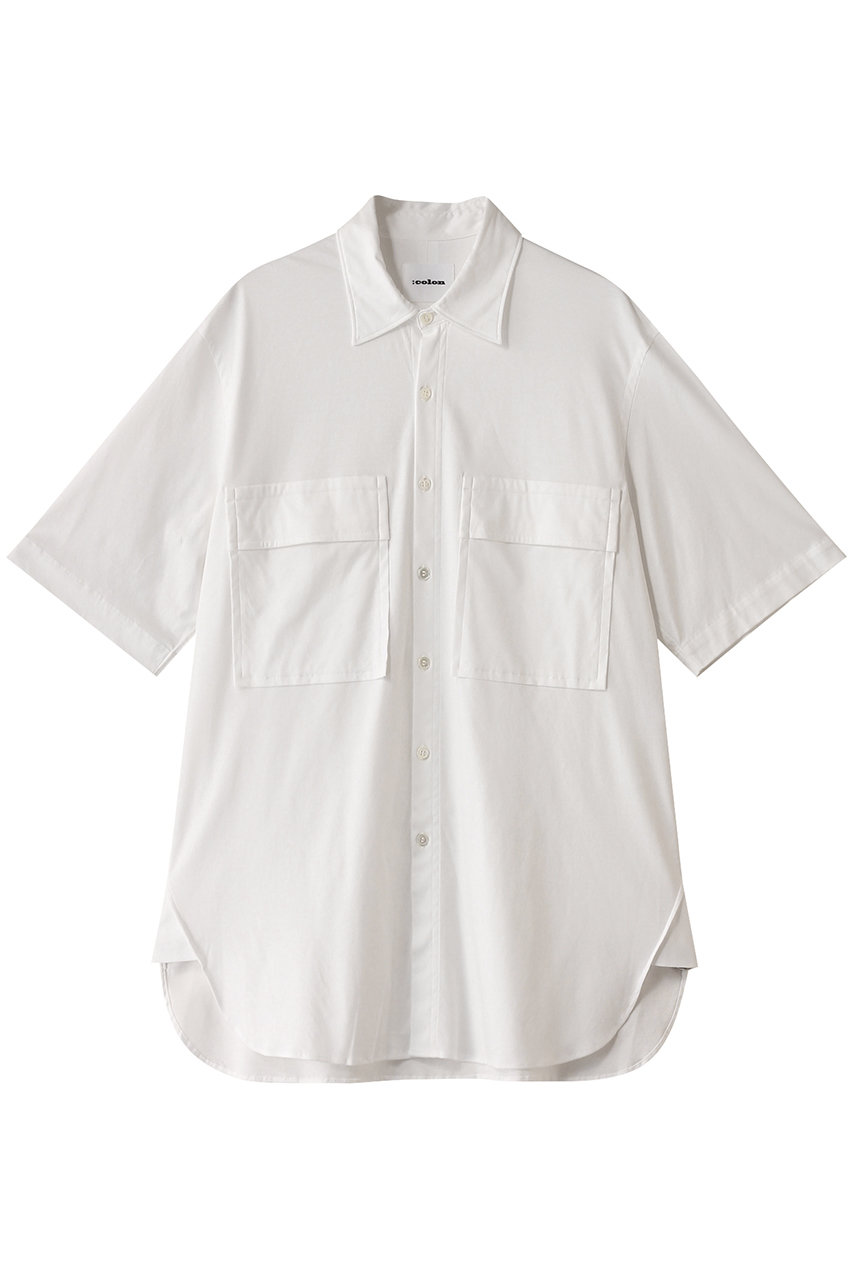 コロン/：colonの【MEN】Cotton Smooth ハーフスリーブシャツ(White/CSH15-25S2)