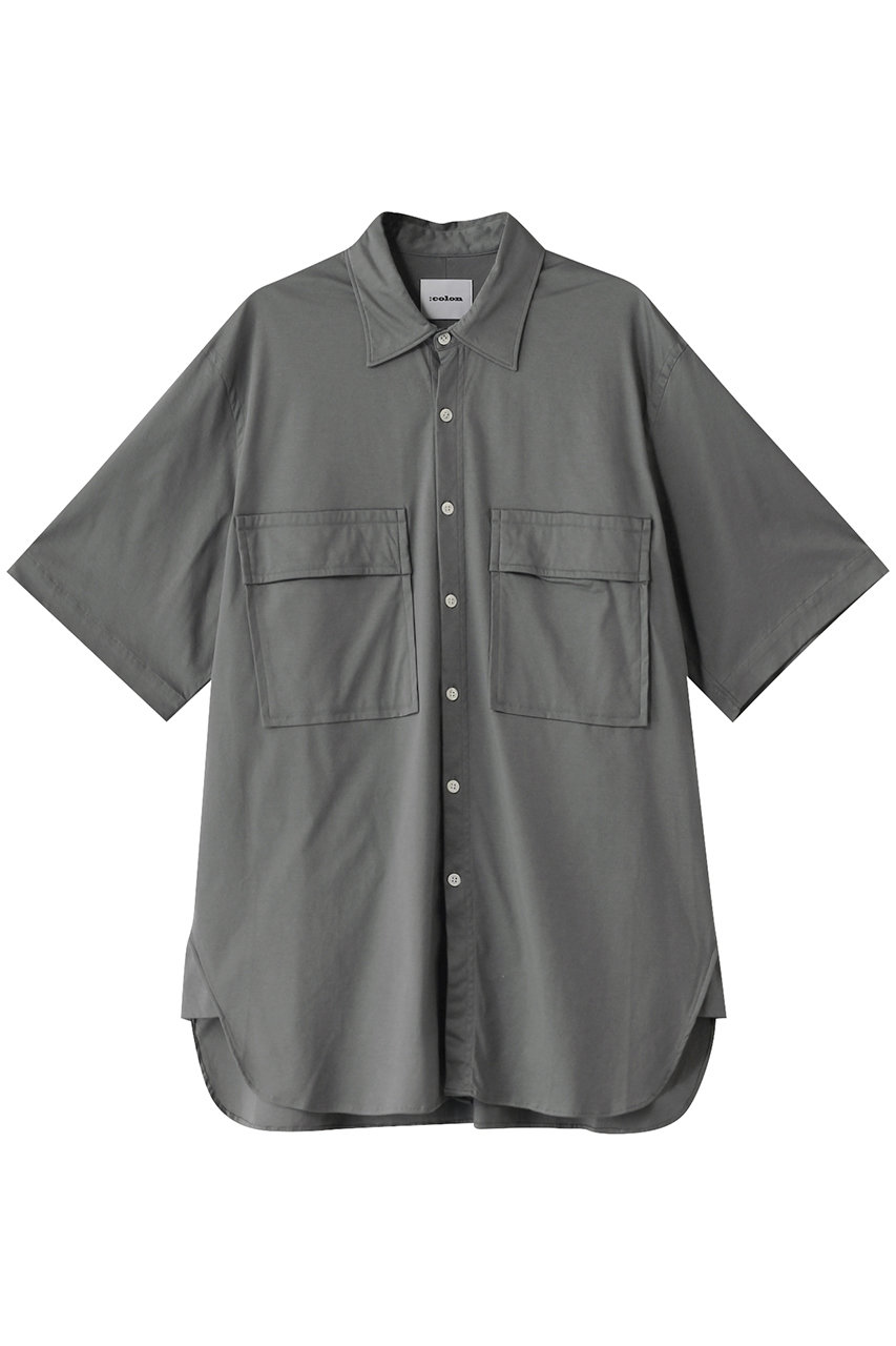 コロン/：colonの【MEN】Cotton Smooth ハーフスリーブシャツ(Grey/CSH15-25S2)