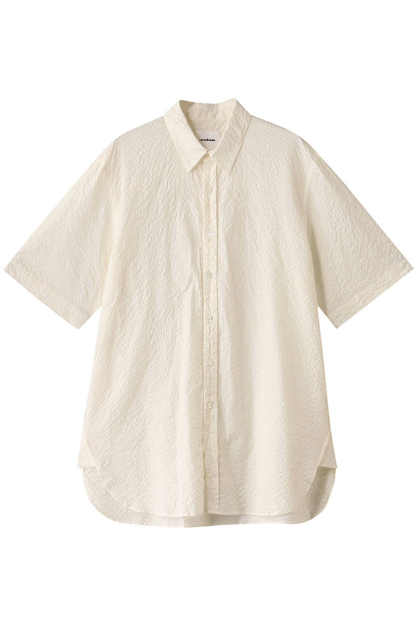 コロン/：colonの【MEN】60 Shrink Lawn ハーフスリーブシャツ(Ivory/CSH-24-25S1)