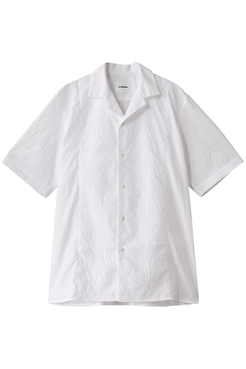 コロン/：colonの【MEN】Wrinkle Poplin ハーフスリーブシャツ(White/CSH-28-25S2)