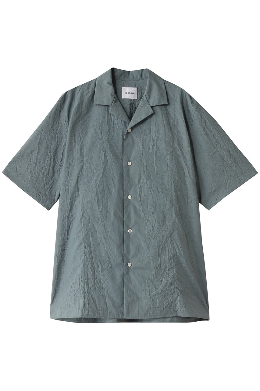 コロン/：colonの【MEN】Wrinkle Poplin ハーフスリーブシャツ(Mint/CSH-28-25S2)