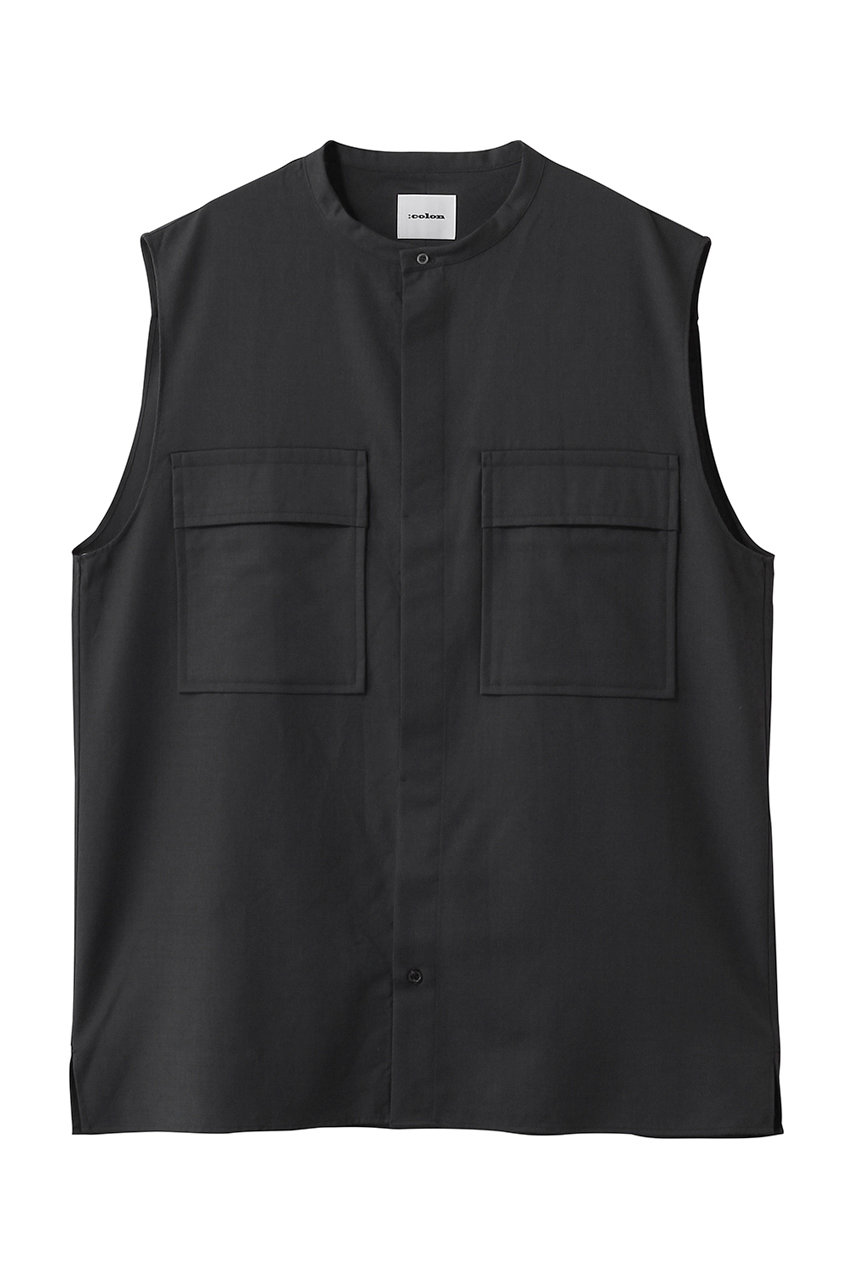 コロン/：colonの【MEN】Wool Calmskin ベスト(Grey/CVT-1-26S1)