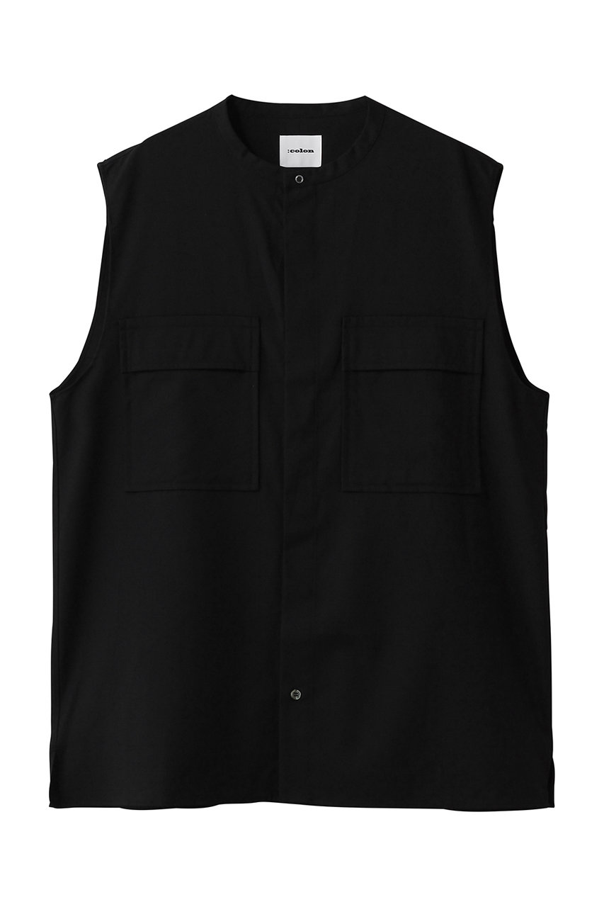 コロン/：colonの【MEN】Wool Calmskin ベスト(Black/CVT-1-26S1)