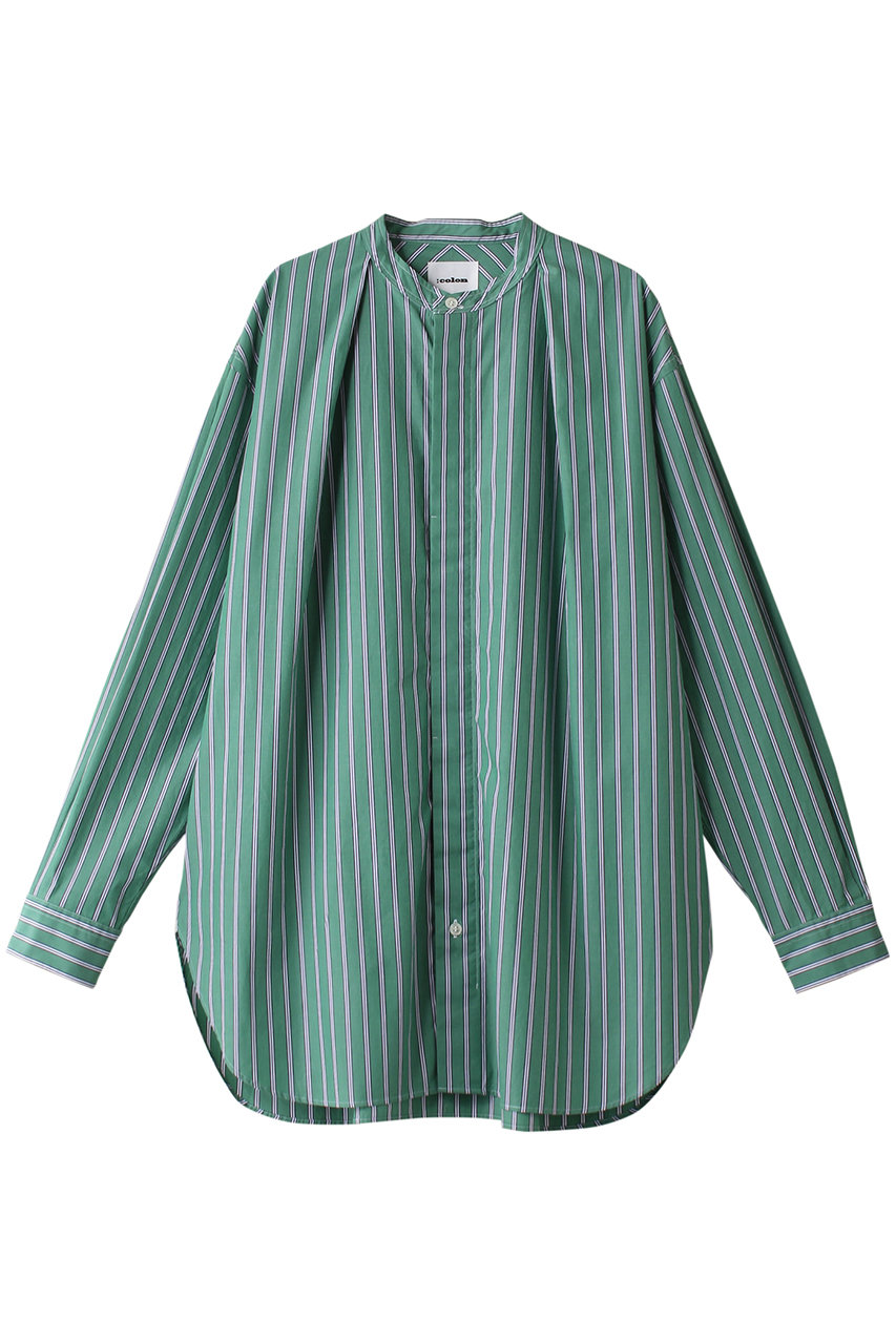 コロン/：colonの【MEN】Cotton Multi Stripe シャツ(Green x White/CSH-1-24S2)