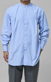 【MEN】Cotton Stripe バンドカラーシャツ