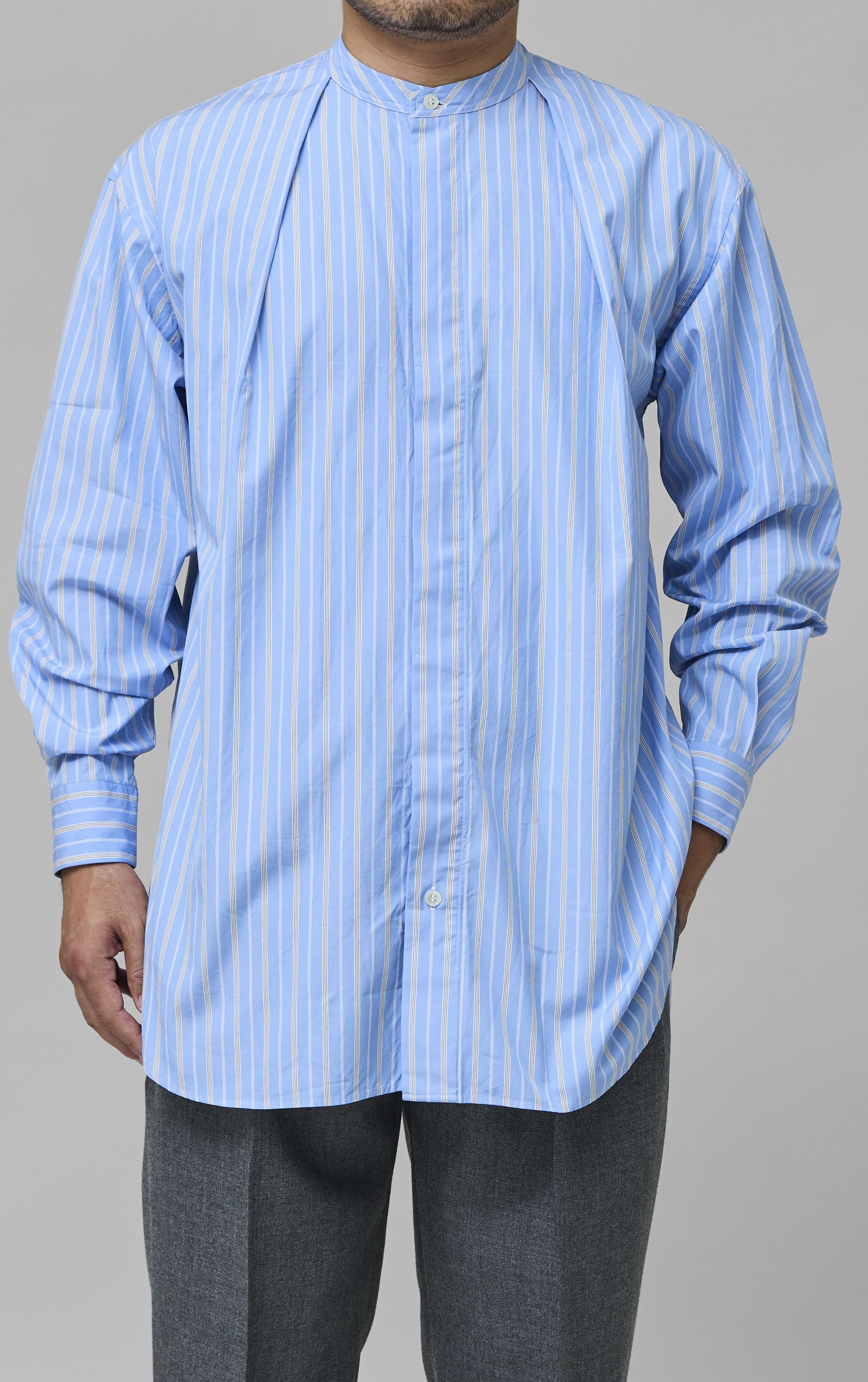 芦屋コロン♪ colon(コロン)｜【MEN】Cotton Stripe バンドカラーシャツ/Sax x