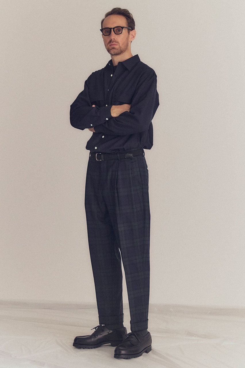 colon(コロン)｜【MEN】Wool Tropical ポケットシャツ/D.Grey の通販