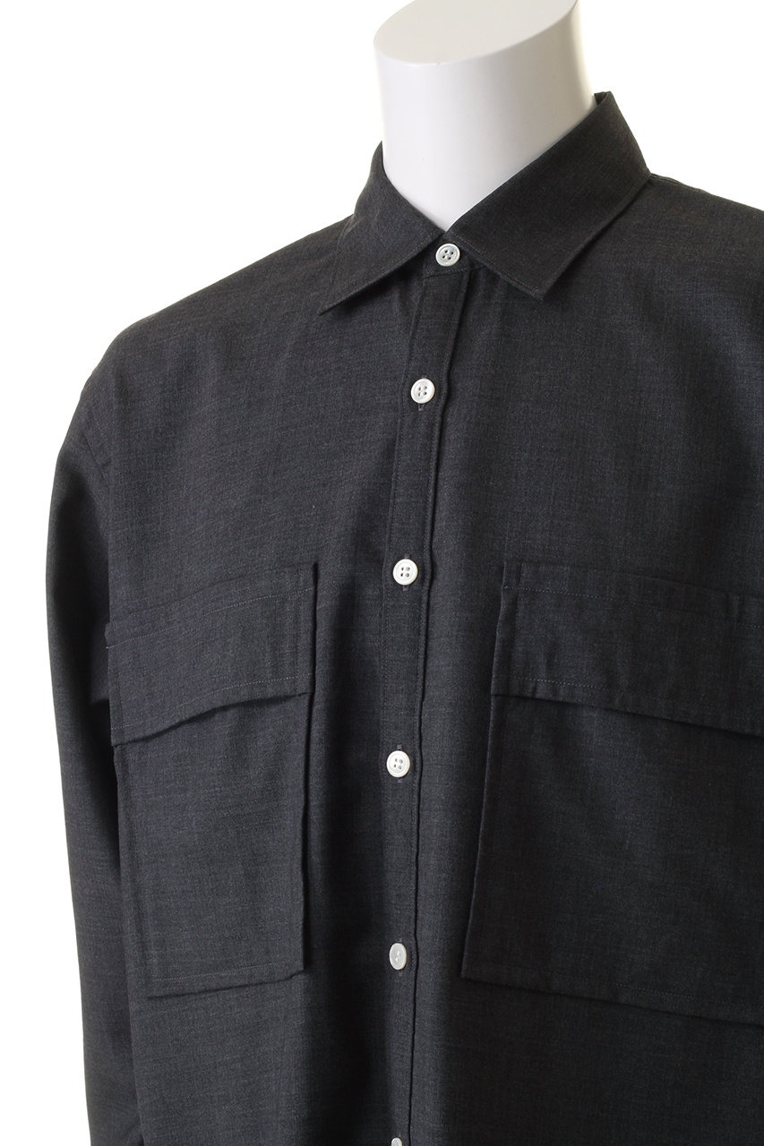 colon(コロン)｜【MEN】Wool Tropical ポケットシャツ/D.Grey の通販