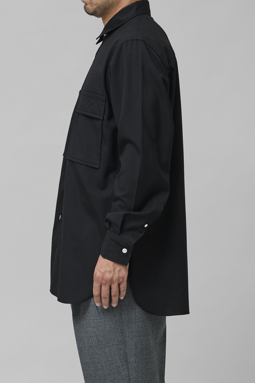 colon(コロン)｜【MEN】Wool Tropical ポケットシャツ/D.Grey の通販