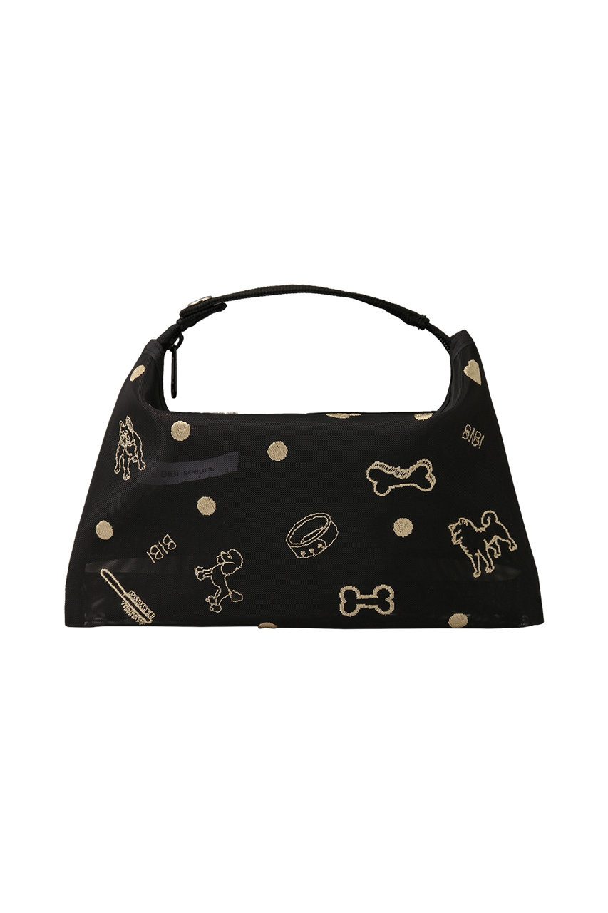 ビビスール/BIBI soeurs.の【11/28 8:00販売開始】SHISHUmesh bag “MIDDLE” 刺しゅうメッシュバッグ(dog/SHIme-hobby-MIDDLE)