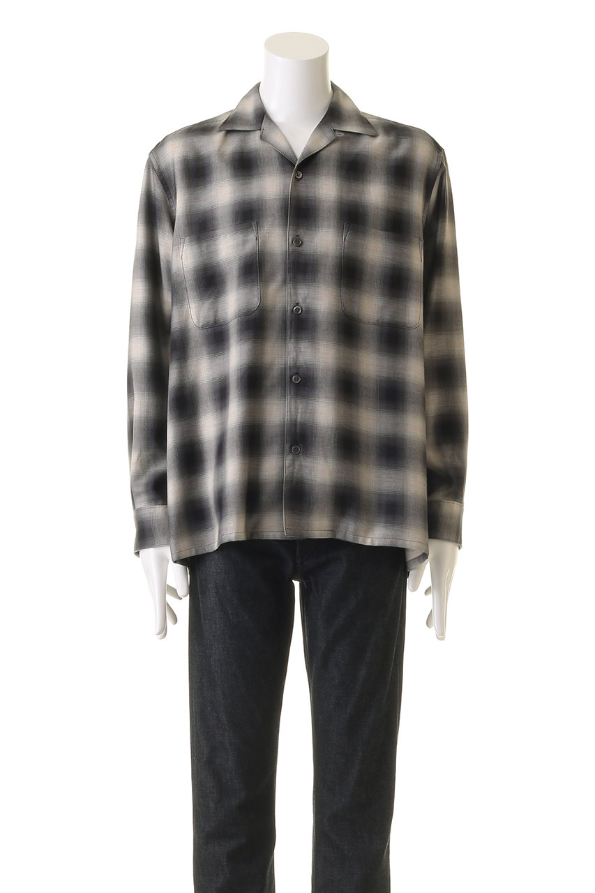 SEVEN BY SEVEN(セブンバイセブン)｜【MEN】OMBRE CHECK オープンカラーシャツ‐Cotton / Yak‐/チェック  の通販｜ELLESHOP・(エル・ショップ)