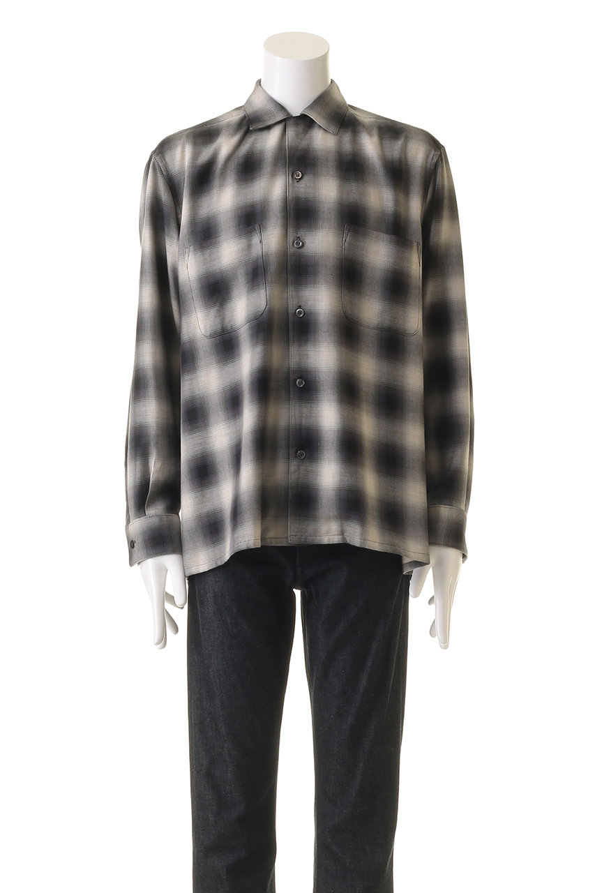 SEVEN BY SEVEN(セブンバイセブン)｜【MEN】OMBRE CHECK オープンカラーシャツ‐Cotton / Yak‐/チェック  の通販｜ELLESHOP・(エル・ショップ)