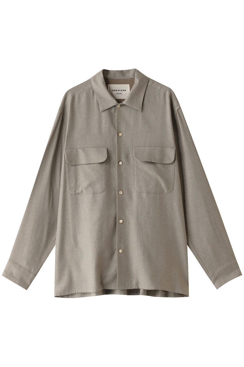 セブンバイセブン/SEVEN BY SEVENの【MEN】フラットカラーシャツ‐Unstained organic cotton‐(グレー/800-4250078)