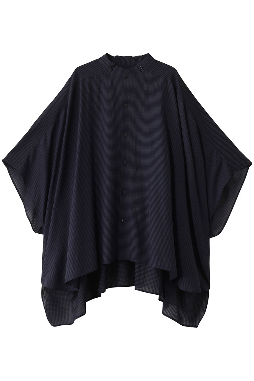 SEVEN BY SEVEN 【MEN】スタンドカラーシアーポンチョシャツ (ネイビー, M) セブンバイセブン ELLE SHOP SEVEN BY SEVEN 【MEN】スタンドカラーシアーポンチョシャツ (ネイビー, M) セブンバイセブン ELLE SHOP