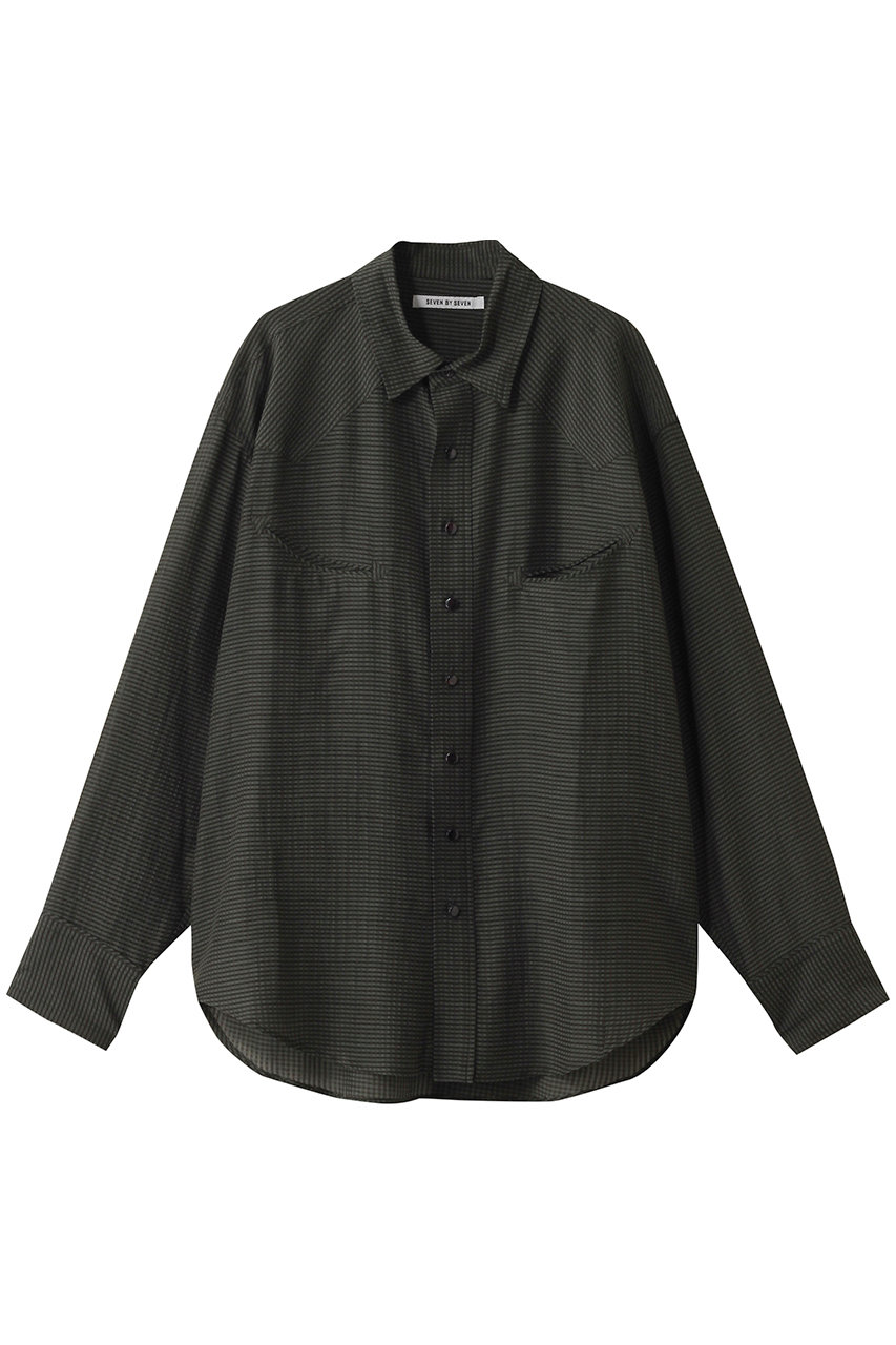 SEVEN BY SEVEN 【MEN】スマイルポケット シアーウエスタンシャツ (オリーブ, M) セブンバイセブン ELLE SHOP SEVEN BY SEVEN 【MEN】スマイルポケット シアーウエスタンシャツ (オリーブ, M) セブンバイセブン ELLE SHOP