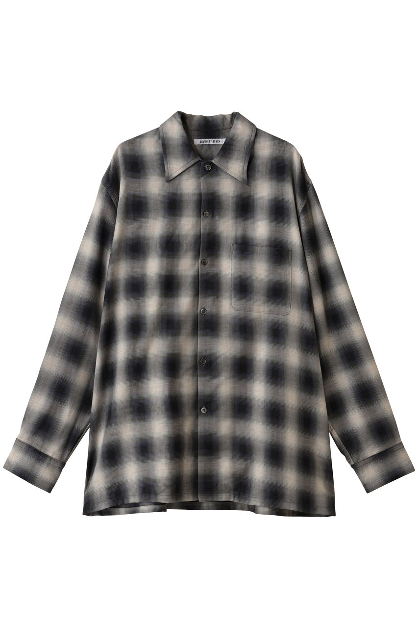 SEVEN BY SEVEN 【MEN】OMBRE CHECK ルーズ シャツ (チェック, M) セブンバイセブン ELLE SHOP SEVEN BY SEVEN 【MEN】OMBRE CHECK ルーズ シャツ (チェック, M) セブンバイセブン ELLE SHOP