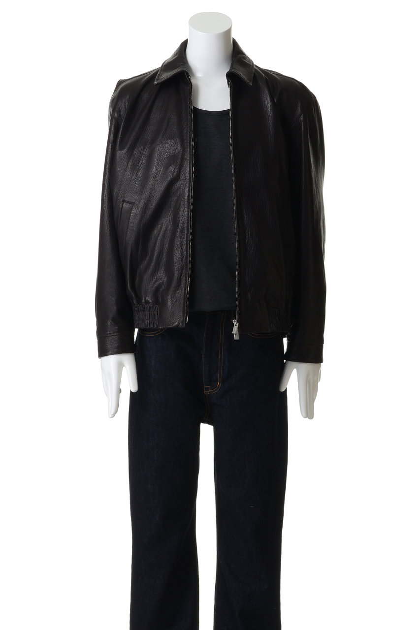 SEVEN BY SEVEN ブラック ジップアップジャケット SEVEN BY SEVEN(セブンバイセブン)｜【MEN】LEATHER ZIP UPブルゾン