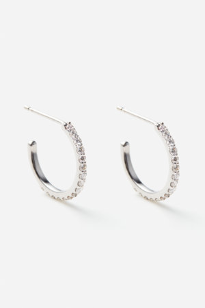 オールニーク/ALLNIQUEのLinear Hoop ダイヤモンド ピアス（両耳用）(150100/150101)