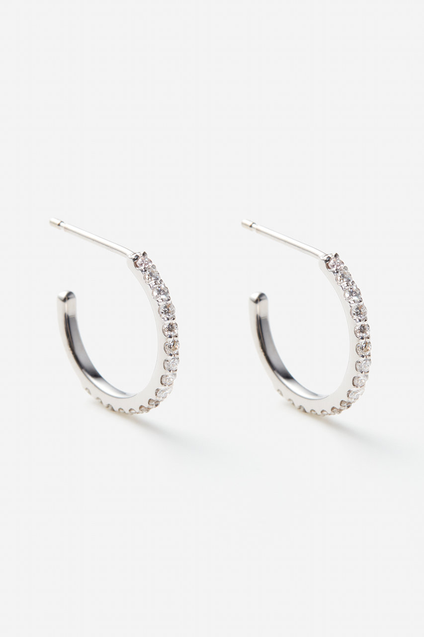 ALLNIQUE Linear Hoop ダイヤモンド ピアス(両耳用) (ホワイトゴールド, F) オールニーク ELLE SHOP ALLNIQUE Linear Hoop ダイヤモンド ピアス(両耳用) (ホワイトゴールド, F) オールニーク ELLE SHOP