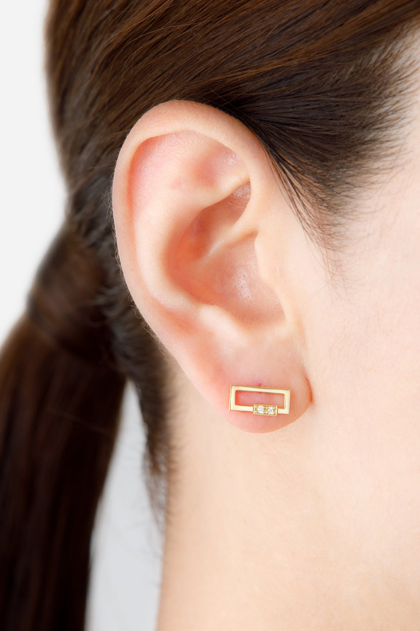 オールニーク　ダイヤモンドピアス片耳 ALLNIQUE(オールニーク)｜Form Rectangle ダイヤモンド ピアス（片耳用