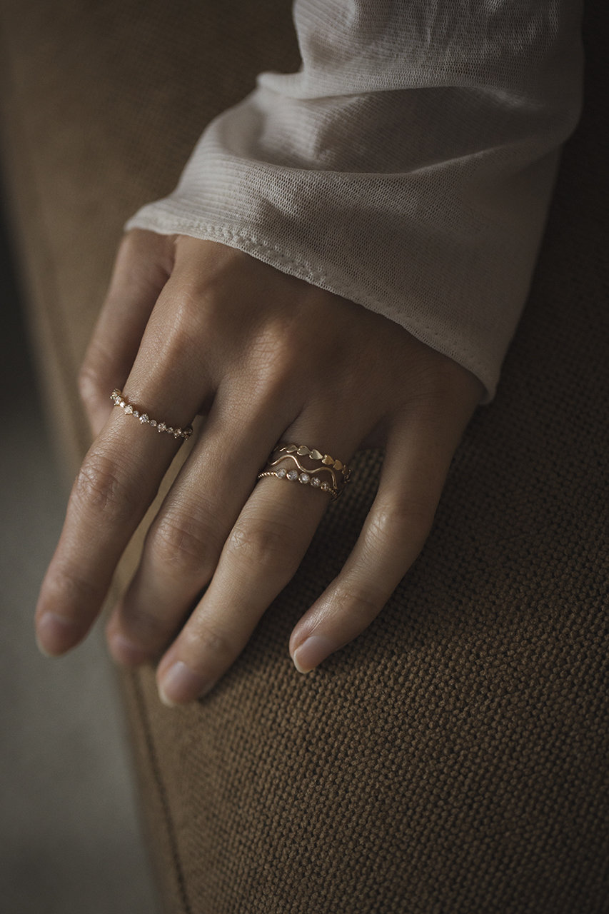 ALLNIQUE(オールニーク)｜Layered Bezel beads ダイヤモンド リング