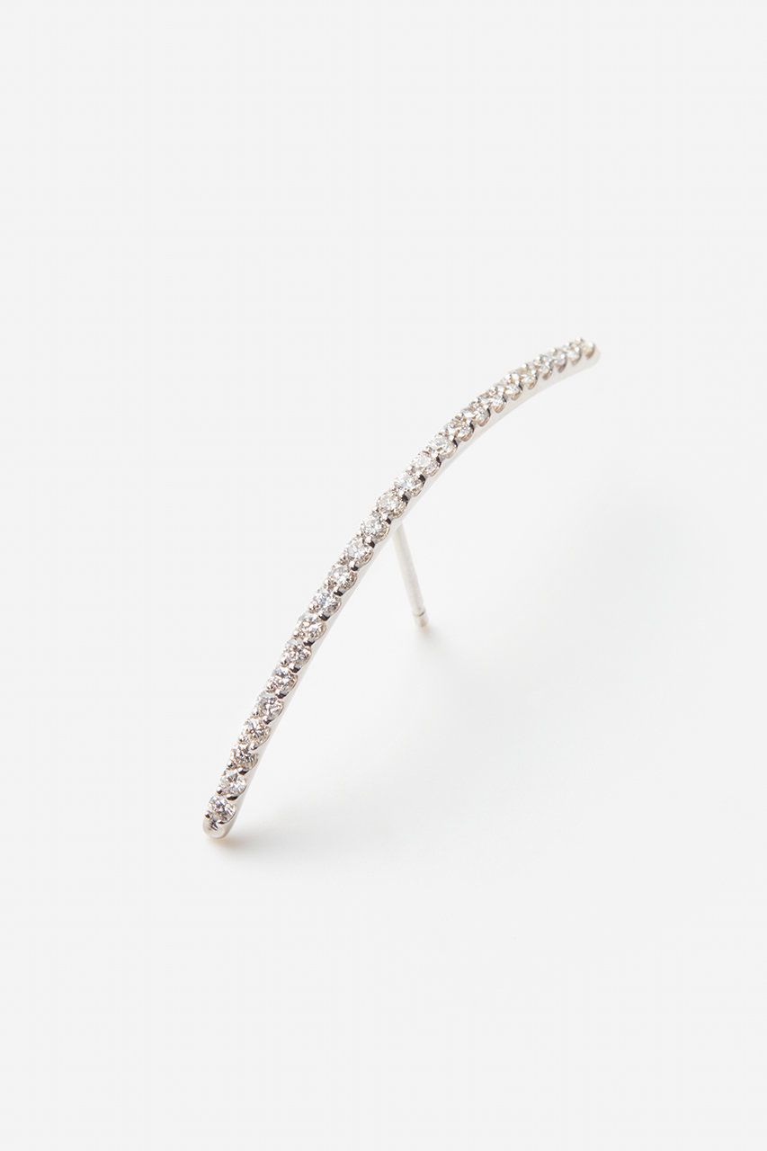 ALLNIQUE Linear Smile large ダイヤモンド ピアス(片耳用) (ホワイトゴールド, F) オールニーク ELLE SHOP ALLNIQUE Linear Smile large ダイヤモンド ピアス(片耳用) (ホワイトゴールド, F) オールニーク ELLE SHOP