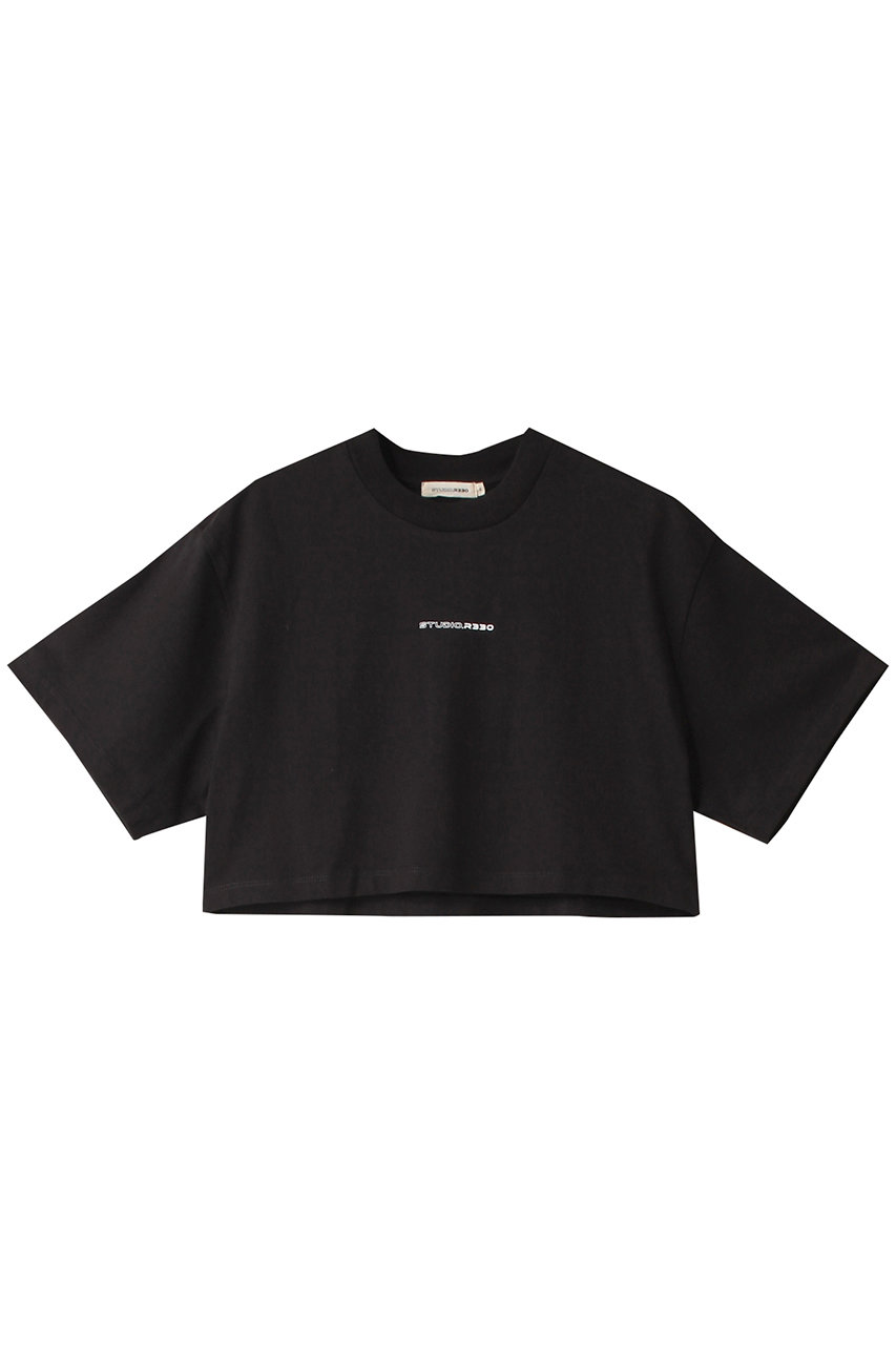 スタジオアールスリーサーティー/STUDIO R330のロゴクロップドTシャツ(ブラック/TE23197-IT)