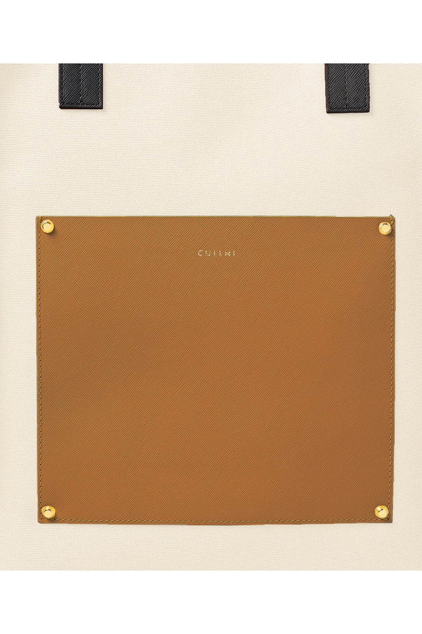 CULLNI(クルニ)｜Leather Pocket キャンバストートバッグ/サンド