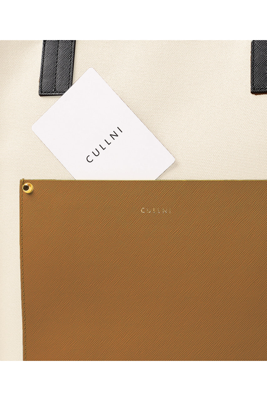 CULLNI(クルニ)｜Leather Pocket キャンバストートバッグ/サンド の