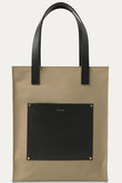 Leather Pocket キャンバストートバッグ